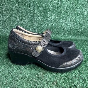 Algeria MAY-845 Women’s Size 38 Black Mary Jane Hook & Loop Leather Shoes